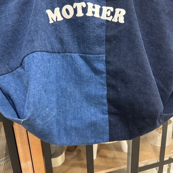 MOTHER denim tote bag patchwork recycled dark wash jeans mothers day - Picture 6 of 8